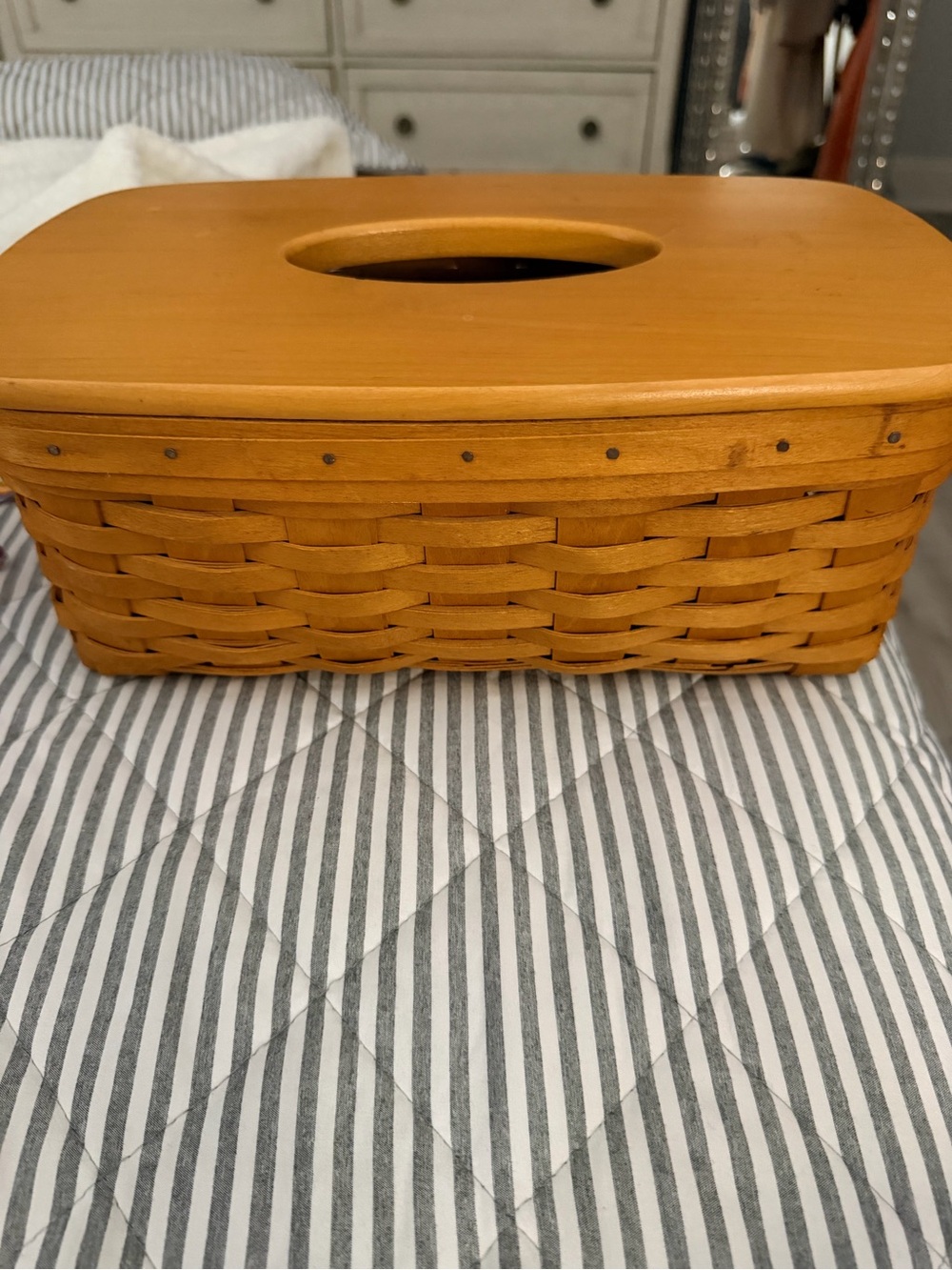 Longaberger Honey-Toned Woven Tissue Box Cover